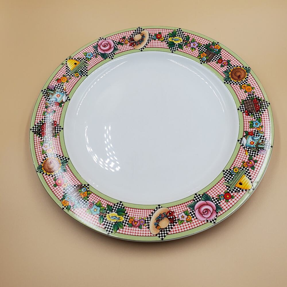 Vintage Mary Engelbreit Dinner Plate Sakura Garden Time 12"